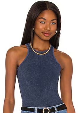 Jamie Bodysuit in Rumor Blue
ALLSAINTS -  Navy High-Neck Ribbed Tank